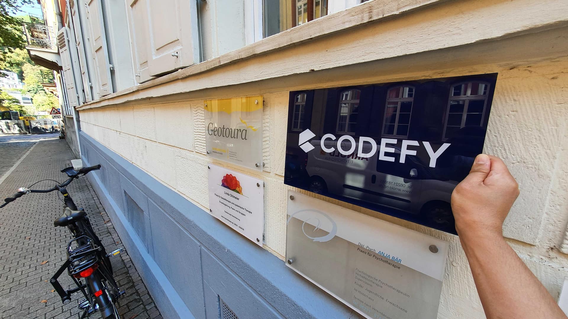 Codefy logo: real life photo